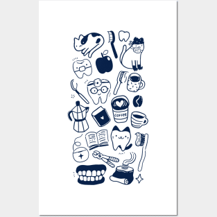 For dentist who loves cats, books and coffee Posters and Art